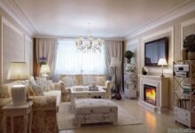 Photo of Уютная гостиная с камином и мягкими коврами