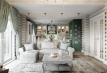 Photo of Прованс в интерьере гостиной с деревянной мебелью
