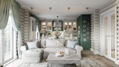 Photo of Прованс в интерьере гостиной с деревянной мебелью