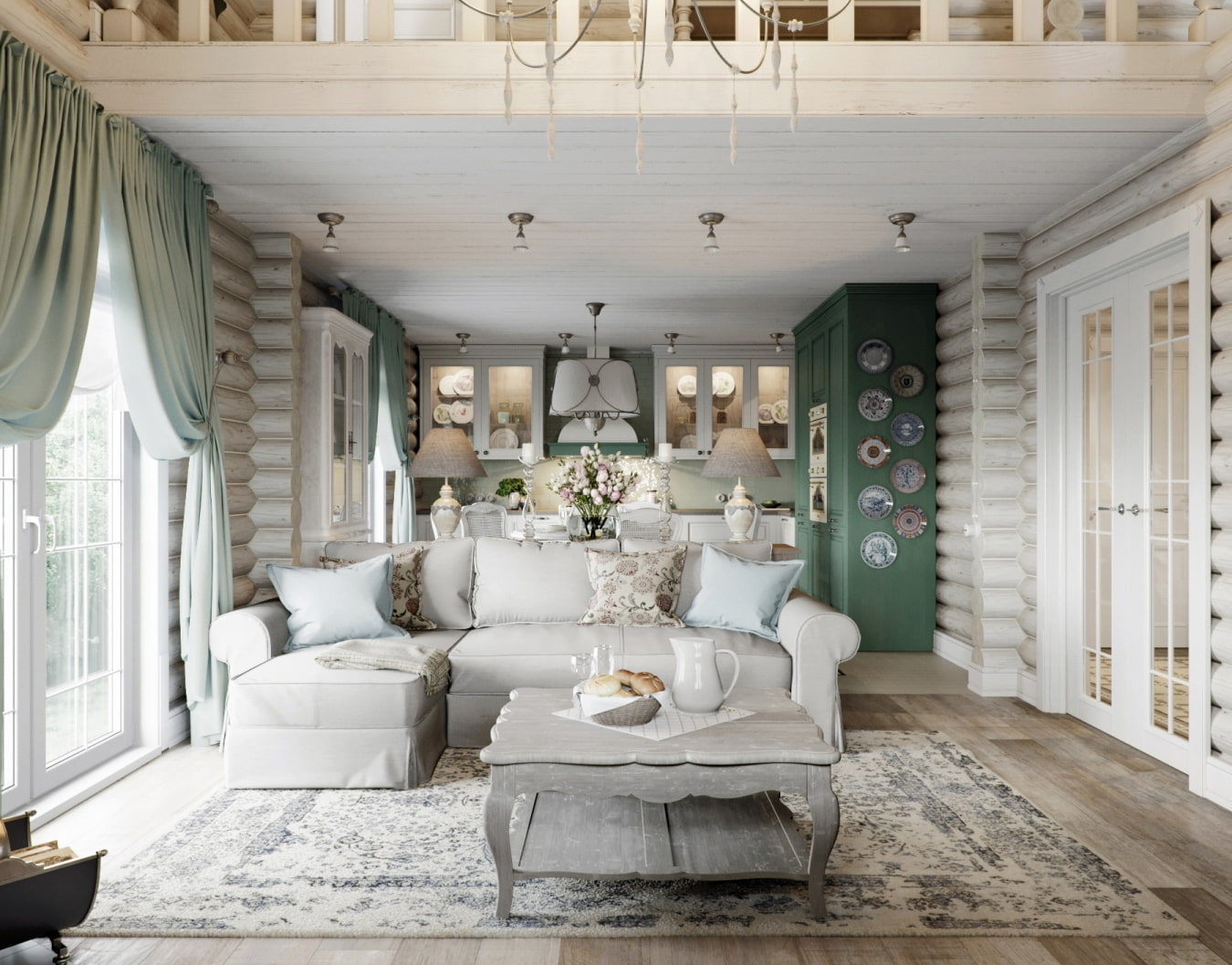 Фото 3 — Прованс в интерьере спальни с легкими шторами и цветами