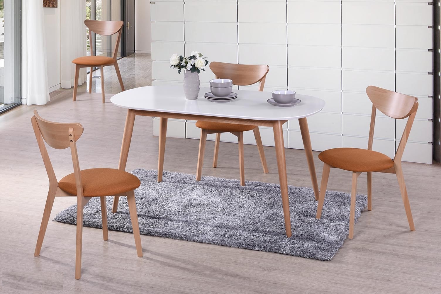 Фото 42 — Столовая в скандинавском стиле с природными материалами